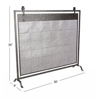 Black Metal Mesh Fireplace Screen