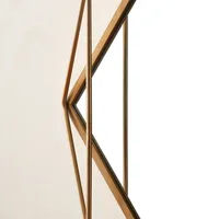 Gold Wire Metal Hexagon Frame Wall Mirror