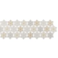 White Embroidered Snowflakes Table Runner