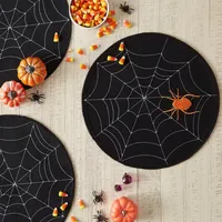 Spooky Tufted Spiderweb Placemats, Set of 4