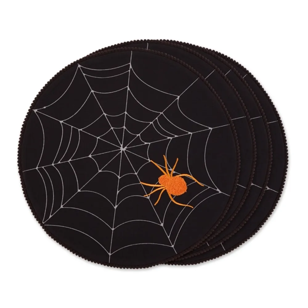 Spooky Tufted Spiderweb Placemats, Set of 4