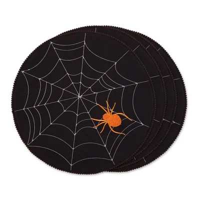 Spooky Tufted Spiderweb Placemats, Set of 4