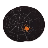 Spooky Tufted Spiderweb Placemats, Set of 4