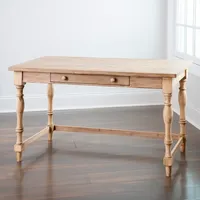 Diane Spindle Leg Blond Wood Desk
