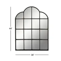 Dark Crown Frame Windowpane Mirror