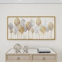 Botanical Staggered Leaf Framed Canvas Art Print