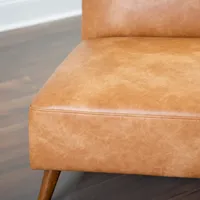 Cognac Faux Leather Accent Chair