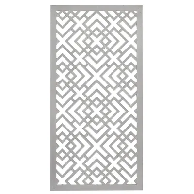 Gray Wood Carved Diamonds Wall Plaque