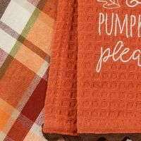 Orange Plaid Pumpkin Pie Towel Scarf