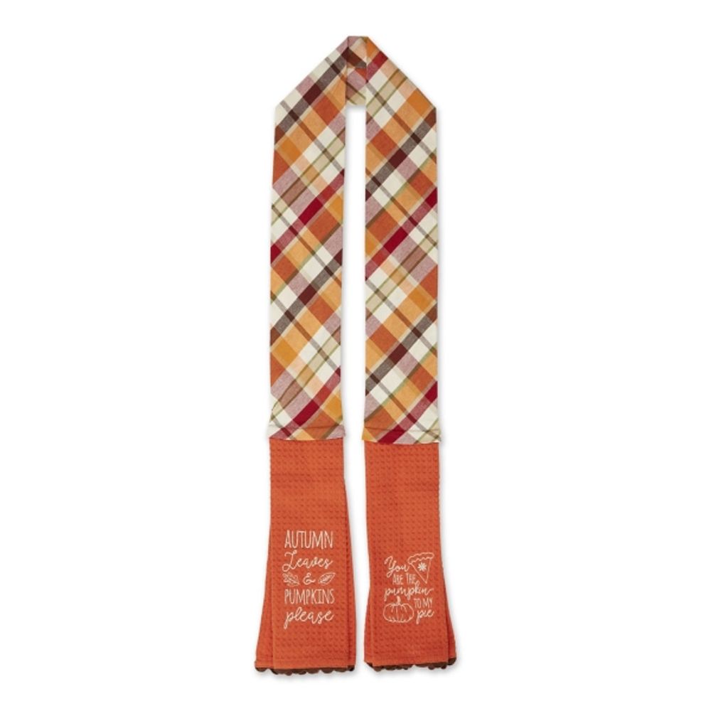 Orange Plaid Pumpkin Pie Towel Scarf