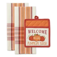 Pumpkin Patch 3-pc. Dishtowel and Potholder Set