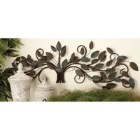 Turquoise Bronze Distressed Iron Vine Wall Plaque