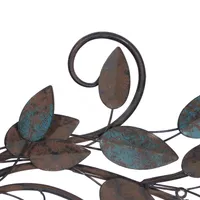 Turquoise Bronze Distressed Iron Vine Wall Plaque