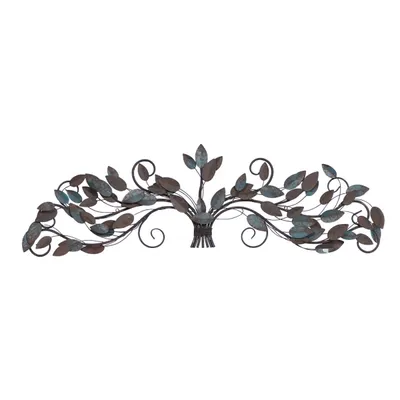 Turquoise Bronze Distressed Iron Vine Wall Plaque