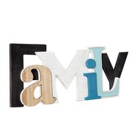 Multicolored Family Wood Wall Plaque