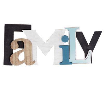 Multicolored Family Wood Wall Plaque