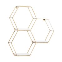 Gold Frame Marble Honeycomb Wall Shelf