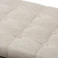 Beige Tufted Upholstery Storage Ottoman