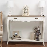 Ivory Distressed Streaked Console Table