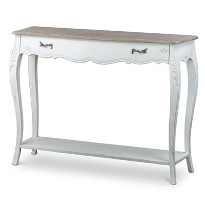 Ivory Distressed Streaked Console Table
