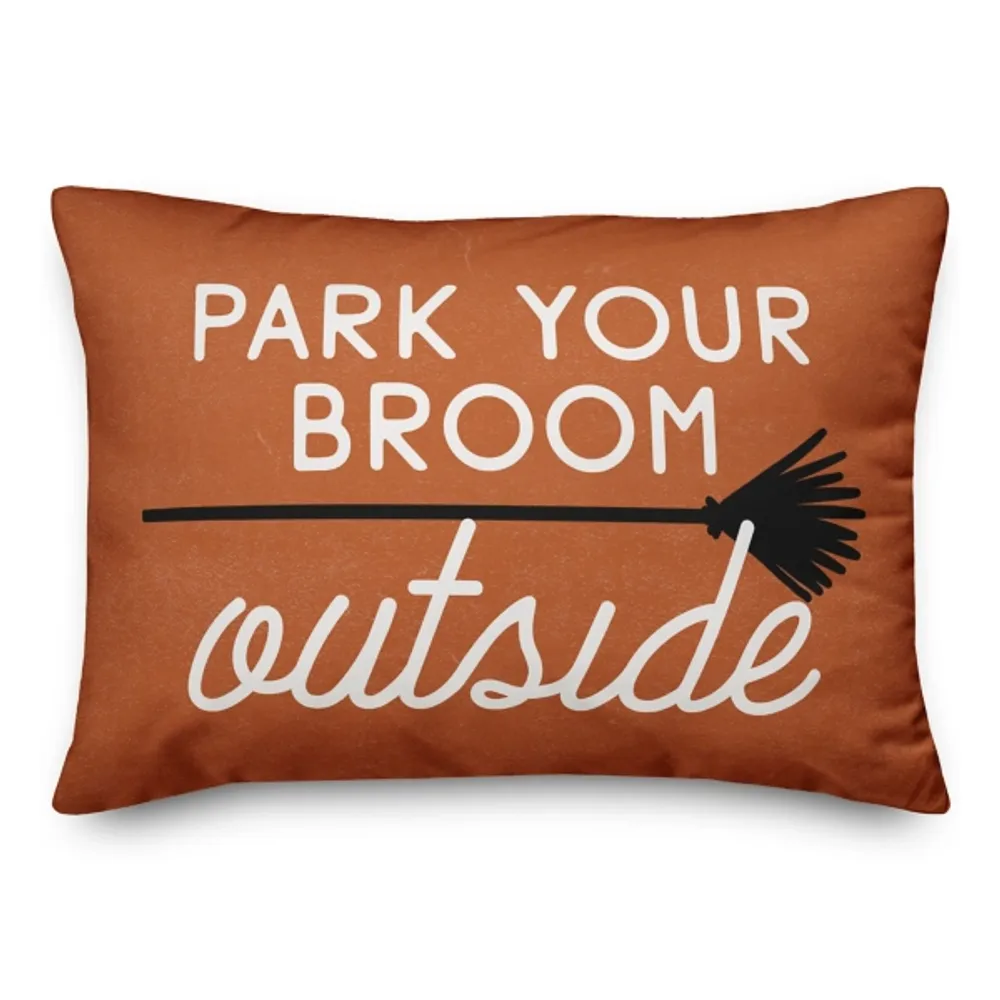 Park Your Broom Outside Halloween Pillow