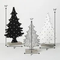 Gray Dotted 3-pc. Christmas Tabletop Tree Set