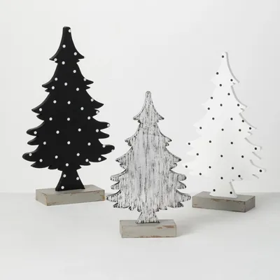 Gray Dotted 3-pc. Christmas Tabletop Tree Set