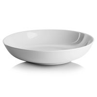 White Ceramic Round Dinner Bowls, Set of 6