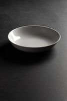 White Ceramic Round Dinner Bowls, Set of 6