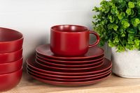 Matte Red Ceramic 16-pc. Dinnerware Set