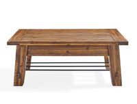 Honey Acacia Wood Coffee Table with Metal Bars