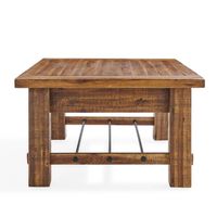 Honey Acacia Wood Coffee Table with Metal Bars