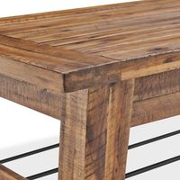 Honey Acacia Wood Coffee Table with Metal Bars
