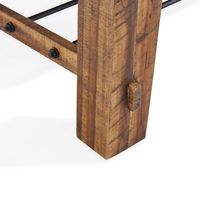 Honey Acacia Wood Coffee Table with Metal Bars