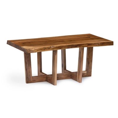 Live Edge Coffee Table with Crossed Legs, 42 in.