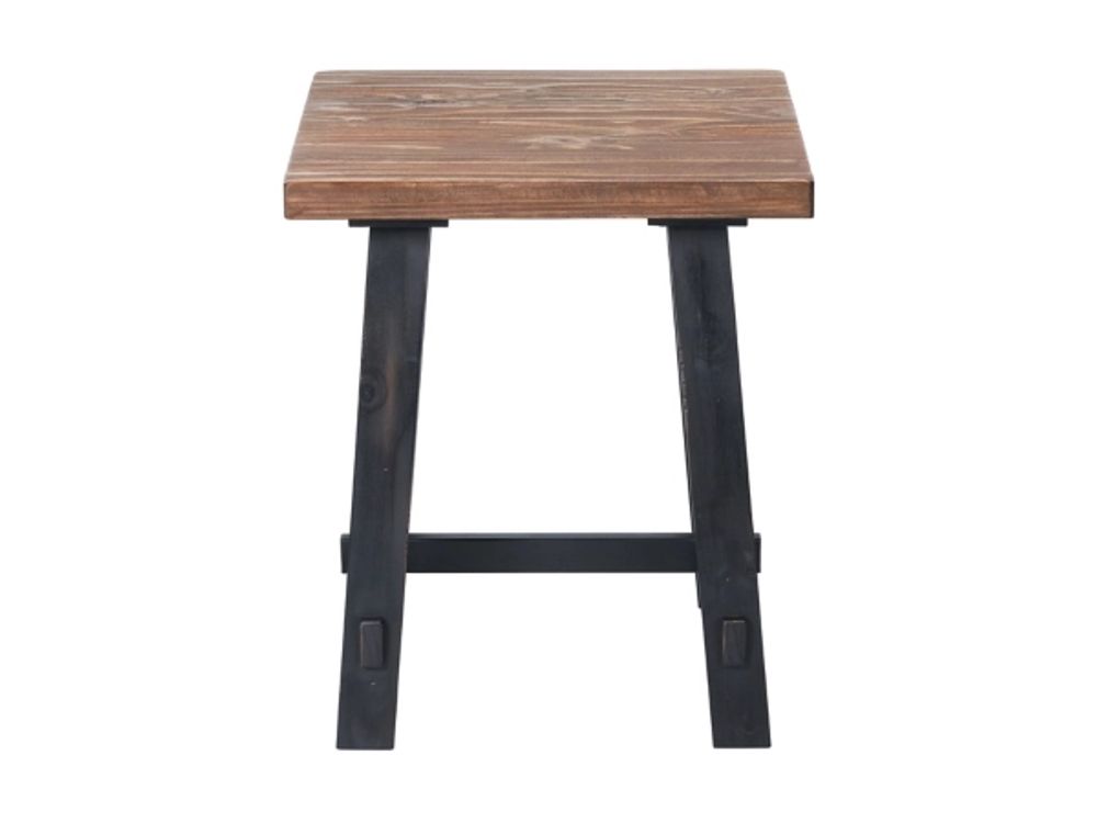 Natural Wood Sawhorse Accent Table