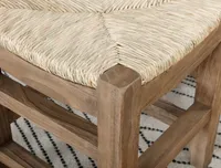 Natural Twisted Seagrass and Wood Bench