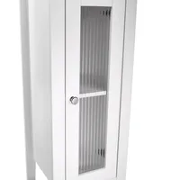 White Wood Slim Single Glass Door Floor Cabinet