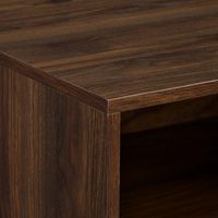 Dark Walnut Wood Open Cubby Nightstand