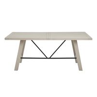 Sofia White Wooden Dining Table with Metal Bars