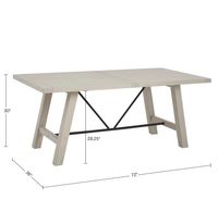 Sofia White Wooden Dining Table with Metal Bars