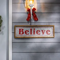 Believe and Merry Christmas Wall Plaques, Set of 2