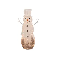 Pre-Lit White Reindeer Motif Christmas Snowman