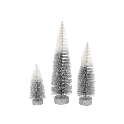 Gray Ombre Bottle Brush Christmas Trees, Set of 3