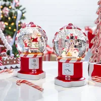 Spinning Candycane LED Snow Globes, Set of 2