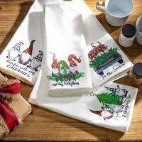 Christmas Gnomes Tea Towels, Set of 4