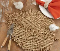 Natural Seagrass Leaf Placemats, Set of 4