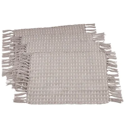 Gray Woven Dashed Placemats, Set of 4
