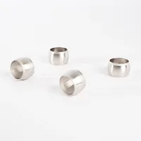 Silver Metal Round Napkin Rings, Set of 4