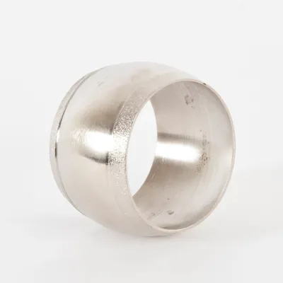 Silver Metal Round Napkin Rings, Set of 4